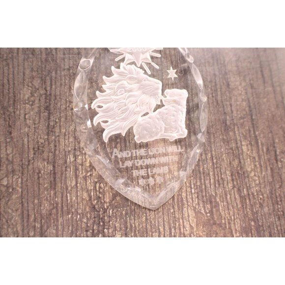 Lenox Crystal Ornament Lion Lamb Isaiah 11:6 Made in Germany Year 2000 Vintage - Picture 3 of 10